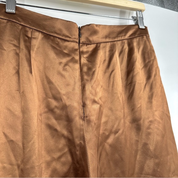Nonchalant Revolve Pascale Satin Wide Leg Chocolate Brown Pants Women Size Small - Picture 6 of 7